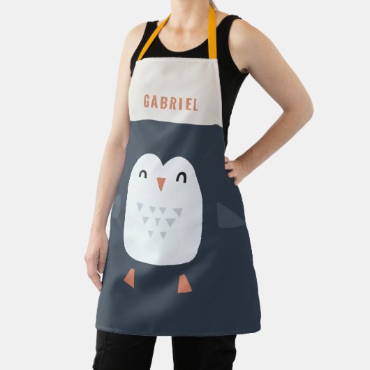 grappige pinguïn gepersonaliseerde kinderen schort (Insitu)