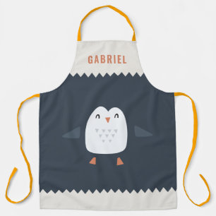 grappige pinguïn gepersonaliseerde kinderen schort
