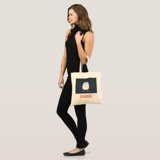 grappige pinguïn-gepersonaliseerde kinderen tote bag (Voorkant (model))