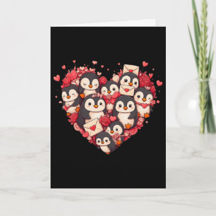 Grappige Pinguïn Hart Valentijn Pinguïn Dames Here Kaart