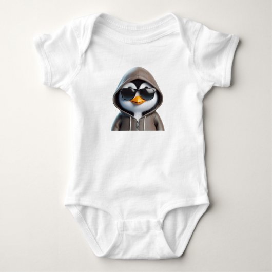 GRAPPIGE PINGUÏN IN HOODIE ROMPER (Voorkant)