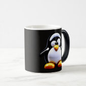 Grappige pinguïn koffie magische mok (Voorkant rechts)