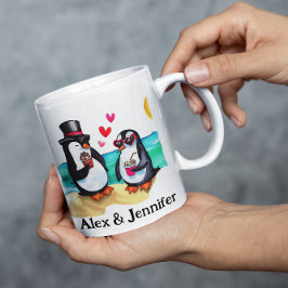 Grappige Pinguïn Koppel Namen Persoonlijk Koffiemok