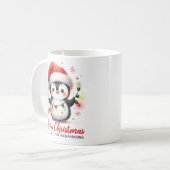 Grappige Pinguïn Lights met Moderne Vrolijke Kerst Koffiemok (Voorkant links)