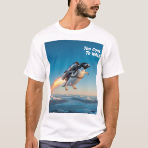 Grappige Pinguïn met een Jetpack T-shirt