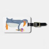 Grappige pinguïn met ijsluggage labels (Voorkant horizontaal)