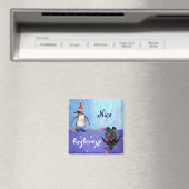 Grappige Pinguïn Ondeugend Mooi Vakantie Magneet (Insitu (Vaatwasser))