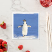 Grappige pinguïn op ijs servet (Insitu)