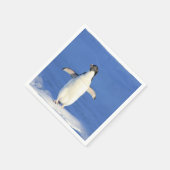 Grappige pinguïn op ijs servet (Hoek)