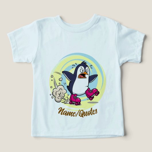 Grappige pinguïn op rolschaatsen (Design voorkant)