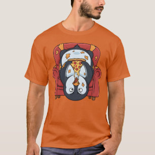 Grappige pinguïn pizzatekenfilm fastfood Italiaans T-shirt