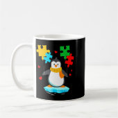 Grappige pinguïn puzzel autisme bewustwording maan koffiemok (Links)