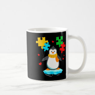 Grappige pinguïn puzzel autisme bewustwording maan koffiemok