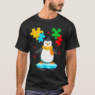 Grappige pinguïn puzzel autisme bewustzijn maand k t-shirt