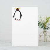 Grappige pinguïn rockhopper of macaroni briefpapier (Staand voorkant)