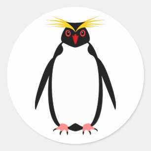 Grappige pinguïn rockhopper of macaroni Team Ronde Sticker