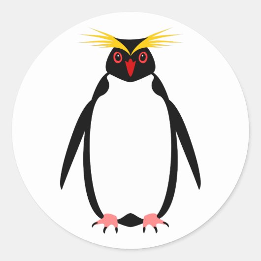 Grappige pinguïn rockhopper of macaroni Team Ronde Sticker (Voorkant)