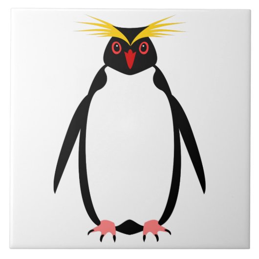 Grappige pinguïn rockhopper of macaroni tegeltje (Voorkant)