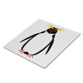 Grappige pinguïn rockhopper of macaroni tegeltje (Zijkant)