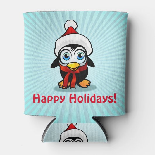 Grappige Pinguïn Sinterklaas Blikjeskoeler (Voorkant)