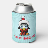 Grappige Pinguïn Sinterklaas Blikjeskoeler (Blikje Achterkant)