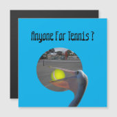 Grappige Pinguïn Tennisser, Magnetische Kaart (Voorkant / Achterkant)