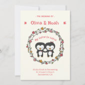 Grappige pinguïn uitnodigingskaart kaart (Voorkant)