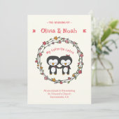 Grappige pinguïn uitnodigingskaart kaart (Staand voorkant)