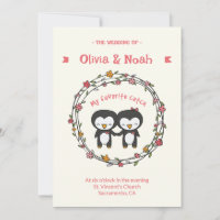 Grappige pinguïn uitnodigingskaart