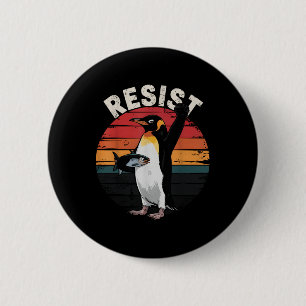 Grappige pinguïn verzet zich tegen Humor Ronde Button 5,7 Cm