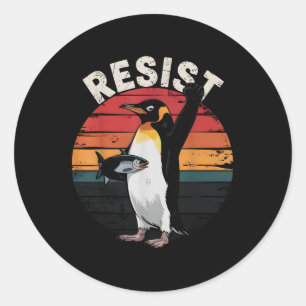 Grappige pinguïn verzet zich tegen Humor Ronde Sticker