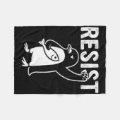 Grappige pinguïn verzet zich tegen pinguïns protes fleece deken (Voorkant (Horizontaal))