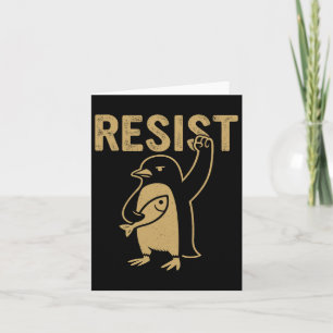 Grappige pinguïn verzet zich tegen pinguïns protes kaart