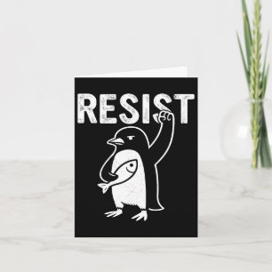 Grappige pinguïn verzet zich tegen pinguïns protes kaart