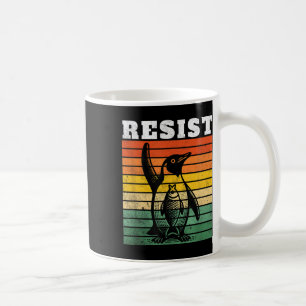 Grappige pinguïn verzet zich tegen pinguïns protes koffiemok
