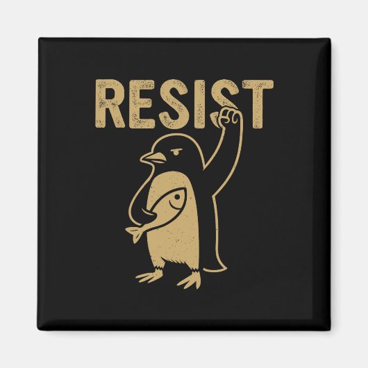 Grappige pinguïn verzet zich tegen pinguïns protes magneet (Voorkant)