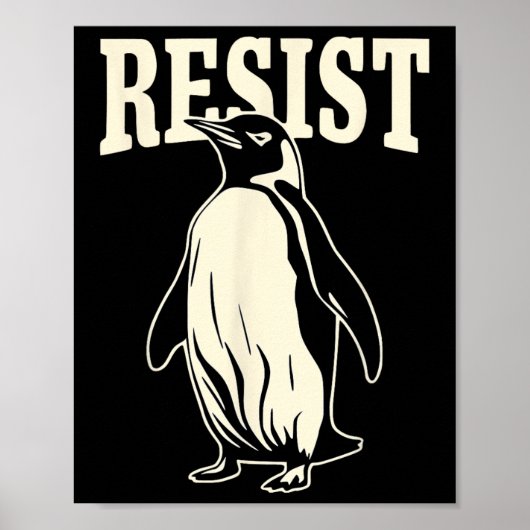 Grappige pinguïn verzet zich tegen pinguïns protes poster (Voorkant)