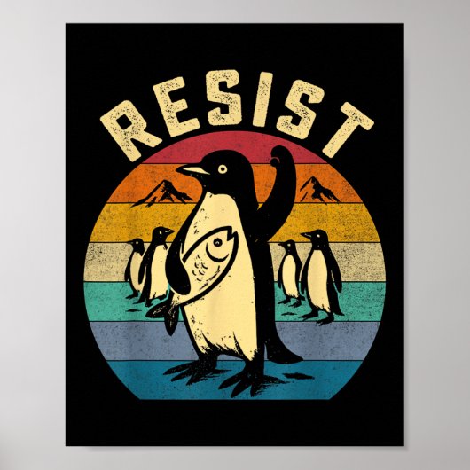 Grappige pinguïn verzet zich tegen pinguïns protes poster (Voorkant)