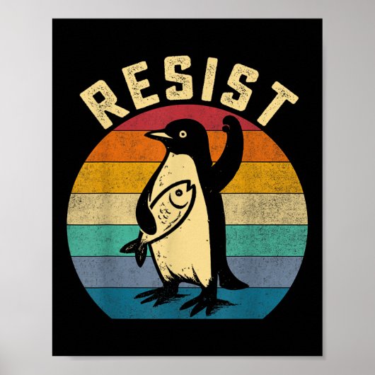 Grappige pinguïn verzet zich tegen pinguïns protes poster (Voorkant)