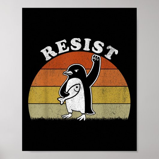 Grappige pinguïn verzet zich tegen pinguïns protes poster (Voorkant)