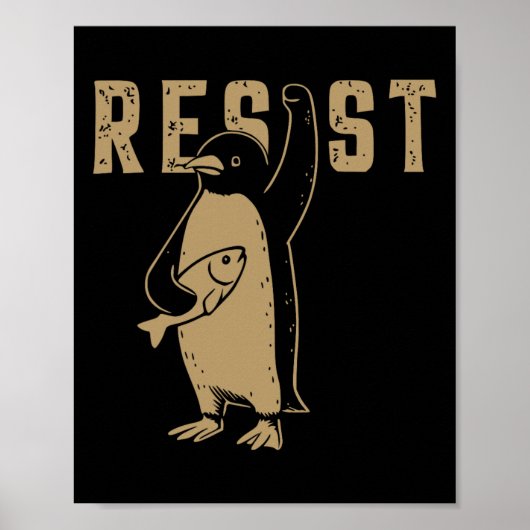 Grappige pinguïn verzet zich tegen pinguïns protes poster (Voorkant)