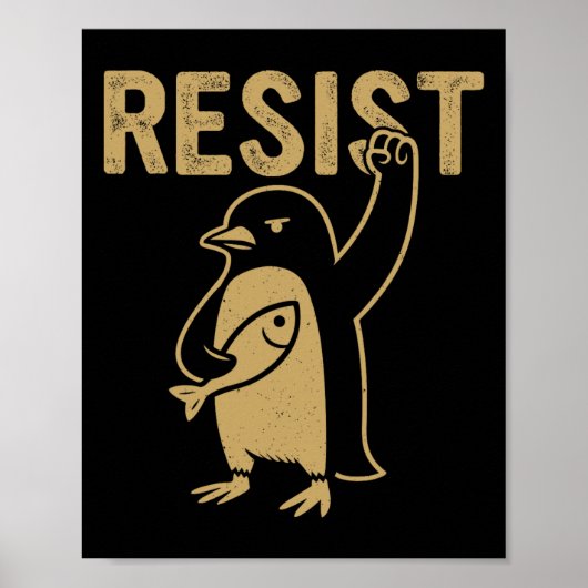 Grappige pinguïn verzet zich tegen pinguïns protes poster (Voorkant)