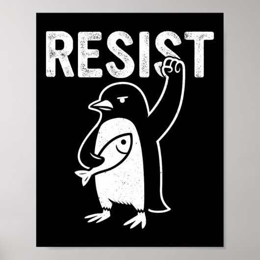 Grappige pinguïn verzet zich tegen pinguïns protes poster (Voorkant)