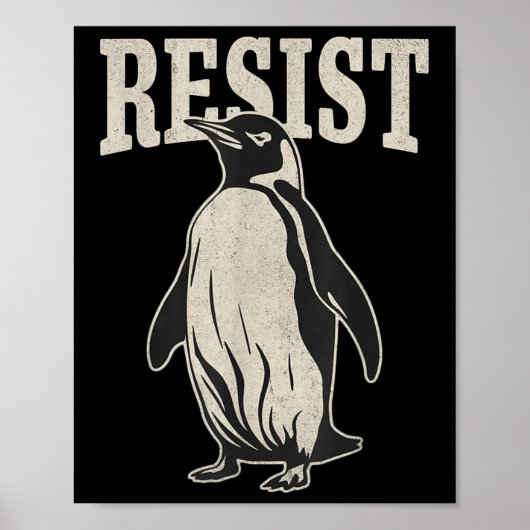 Grappige pinguïn verzet zich tegen pinguïns protes poster (Voorkant)