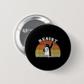 Grappige pinguïn verzet zich tegen pinguïns protes ronde button 5,7 cm (Voorkant /achterkant)
