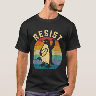 Grappige pinguïn verzet zich tegen pinguïns protes t-shirt