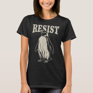 Grappige pinguïn verzet zich tegen pinguïns protes t-shirt