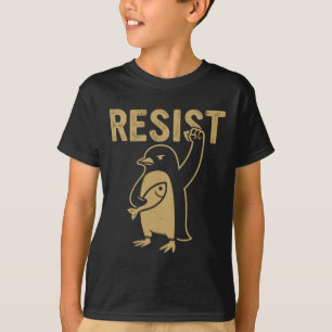 Grappige pinguïn verzet zich tegen pinguïns protes t-shirt
