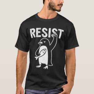 Grappige pinguïn verzet zich tegen pinguïns protes t-shirt