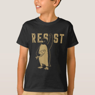Grappige pinguïn verzet zich tegen pinguïns protes t-shirt